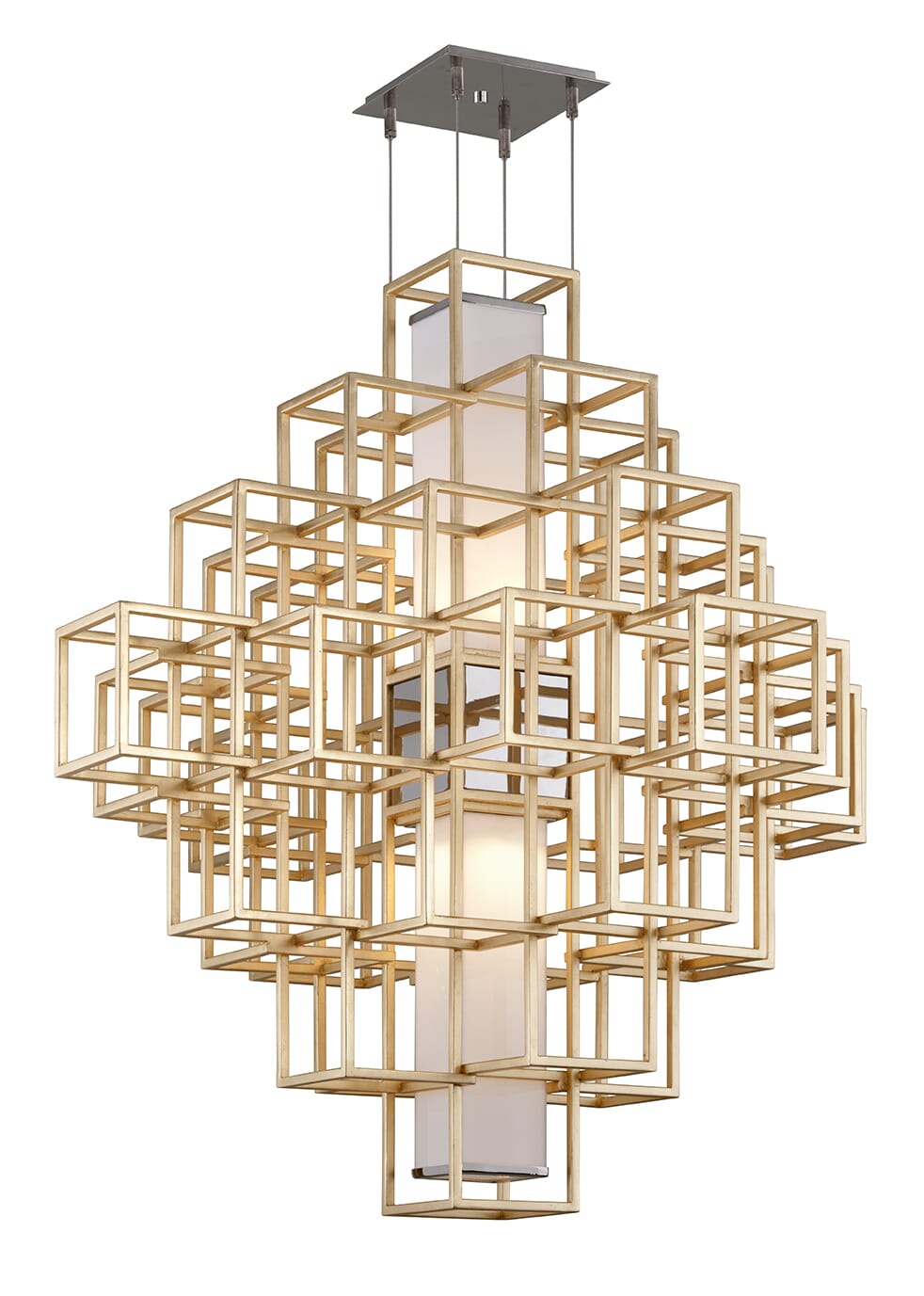 Corbett Metropolis 2-Light Pendant Light in Gold Leaf