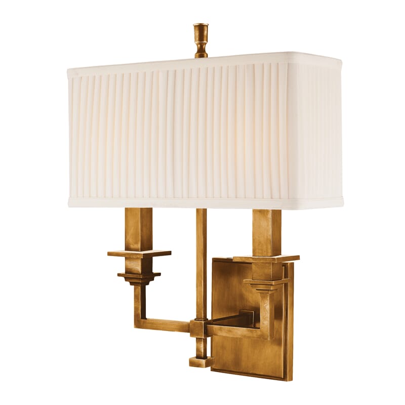 Hudson Valley Berwick 2-Light 16" Wall Sconce in Aged Brass