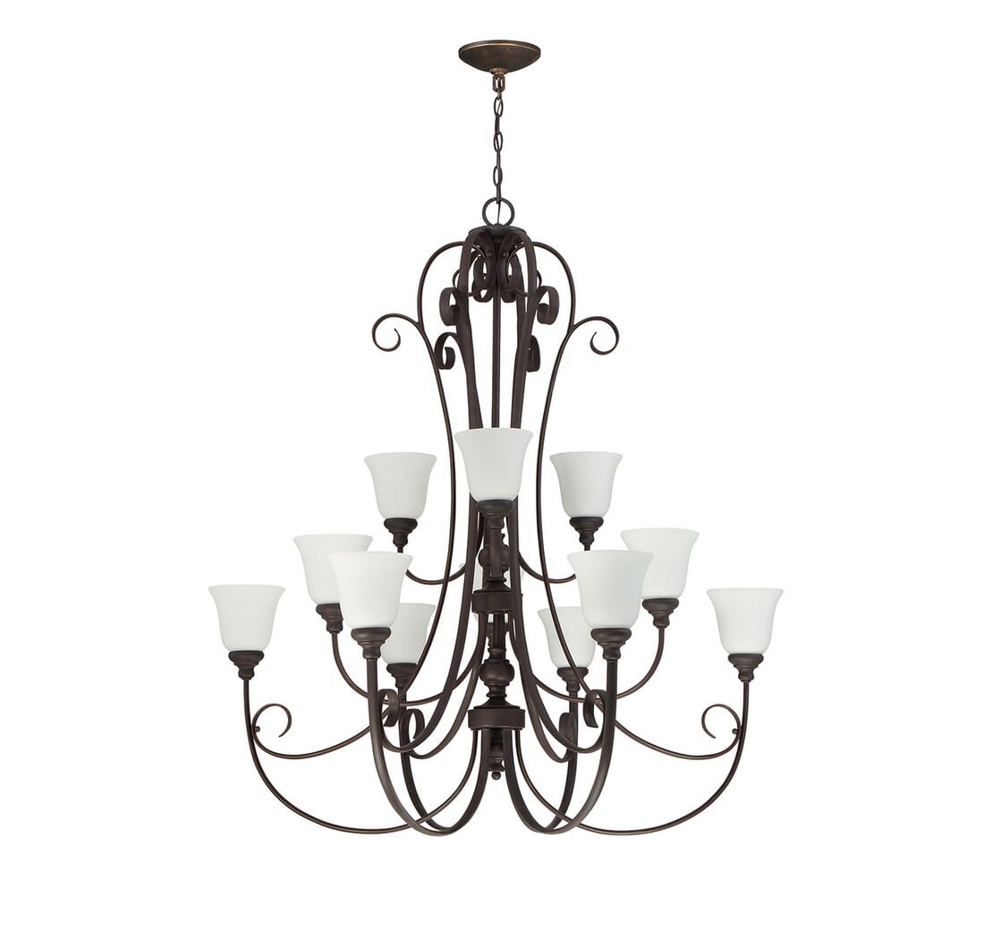 Craftmade Barrett Place 12-Light Traditional Chandelier in Mocha Bronze