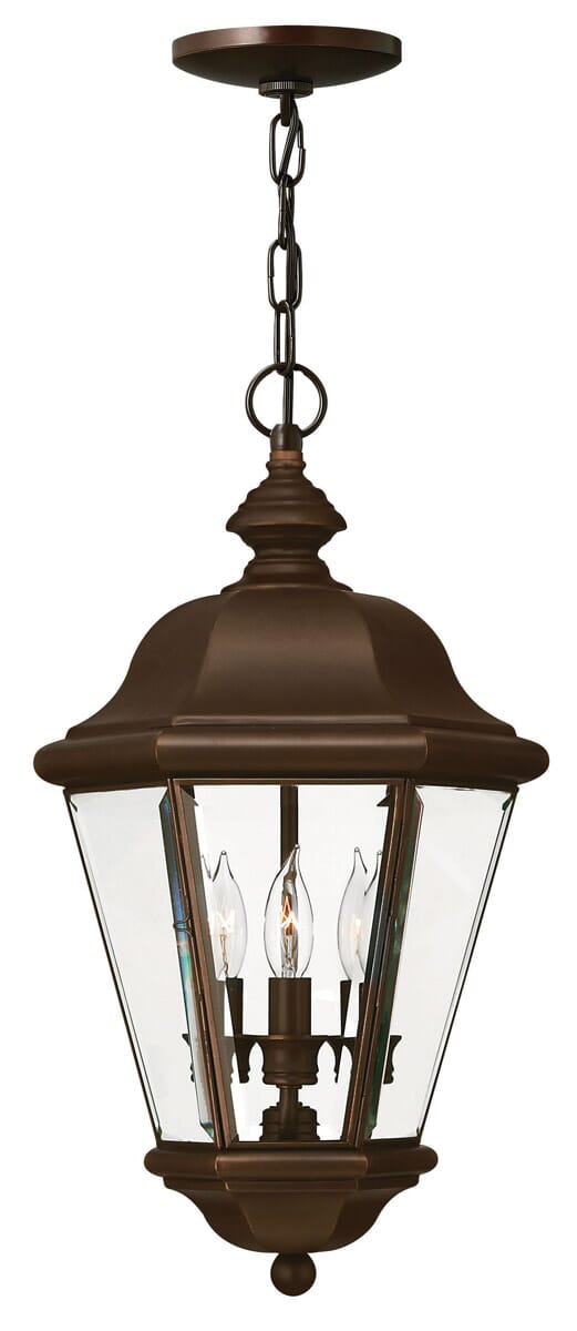 Hinkley Clifton Park 3-Light Outdoor Hanging Light in Copper Bronze