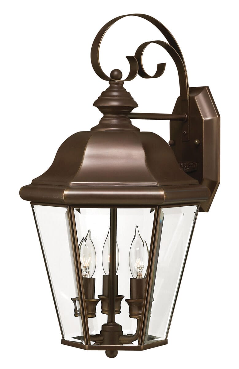 Hinkley Clifton Park 3-Light Outdoor Medium Wall Mount in Copper Bronze