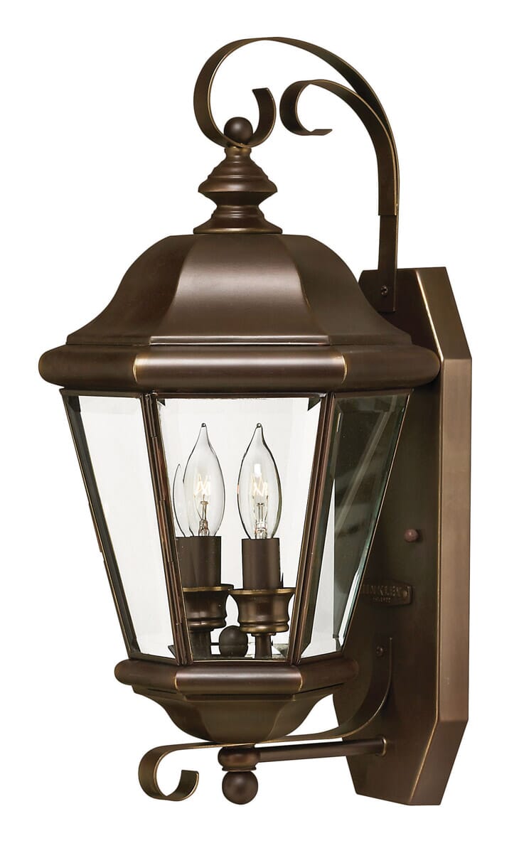 Hinkley Clifton Park 2-Light Outdoor Medium Wall Mount in Copper Bronze