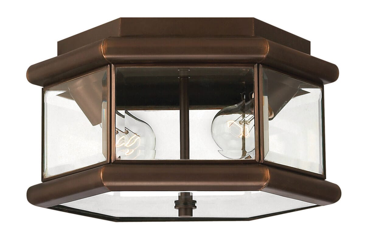 Hinkley Clifton Park 2-Light Outdoor Ceiling Light in Copper Bronze