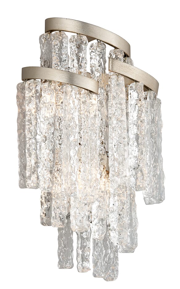 Corbett Mont Blanc 3-Light Wall Sconce in Modern Silver Leaf