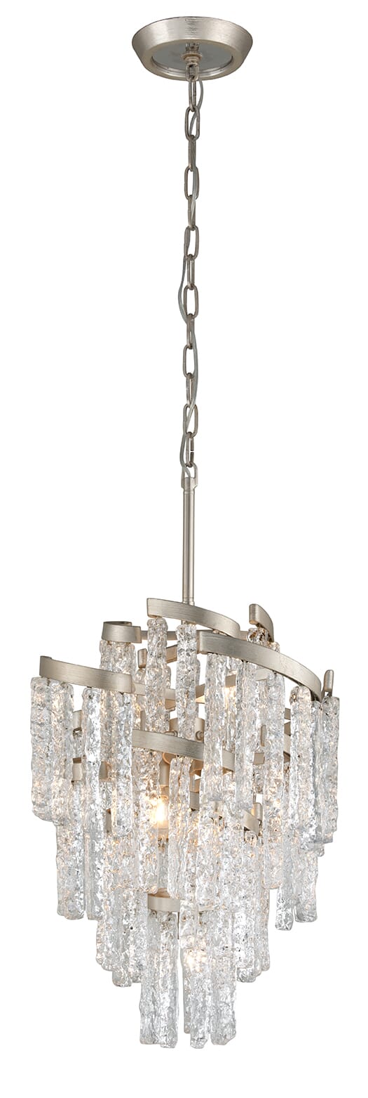 Corbett Mont Blanc 7-Light Traditional Chandelier in Modern Silver Leaf