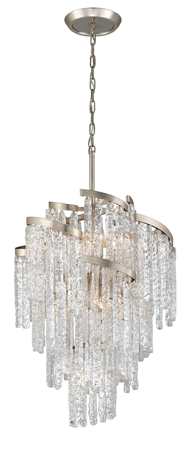 Corbett Mont Blanc 9-Light Traditional Chandelier in Modern Silver Leaf