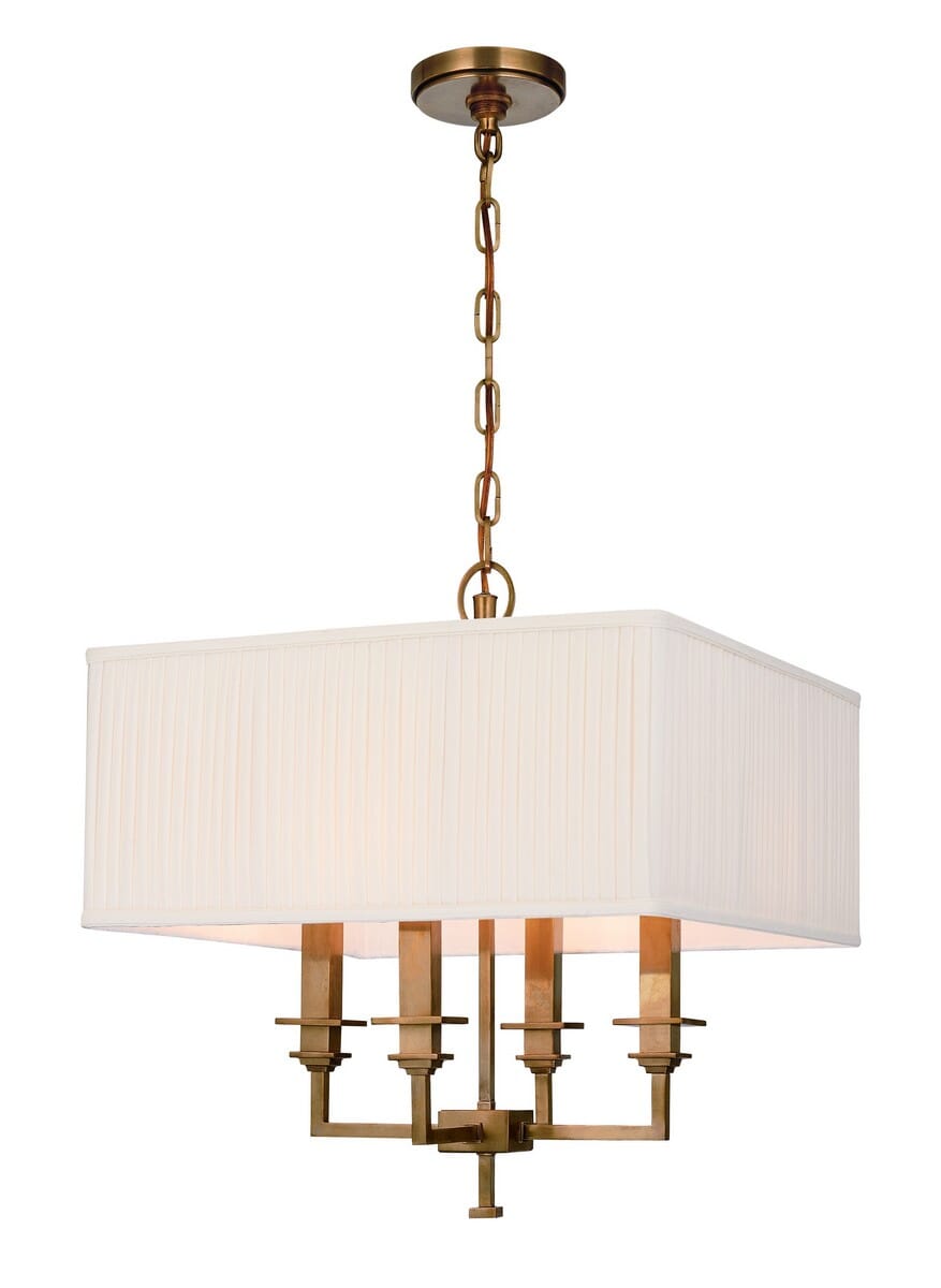 Hudson Valley Berwick 4-Light Chandelier in Aged Brass