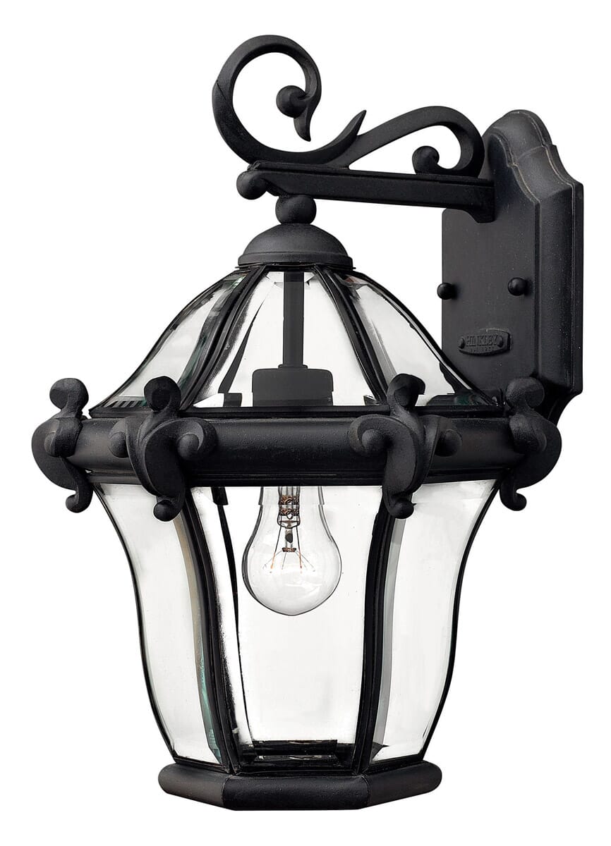 Hinkley San Clemente 1-Light Outdoor Small Wall Mount in Museum Black