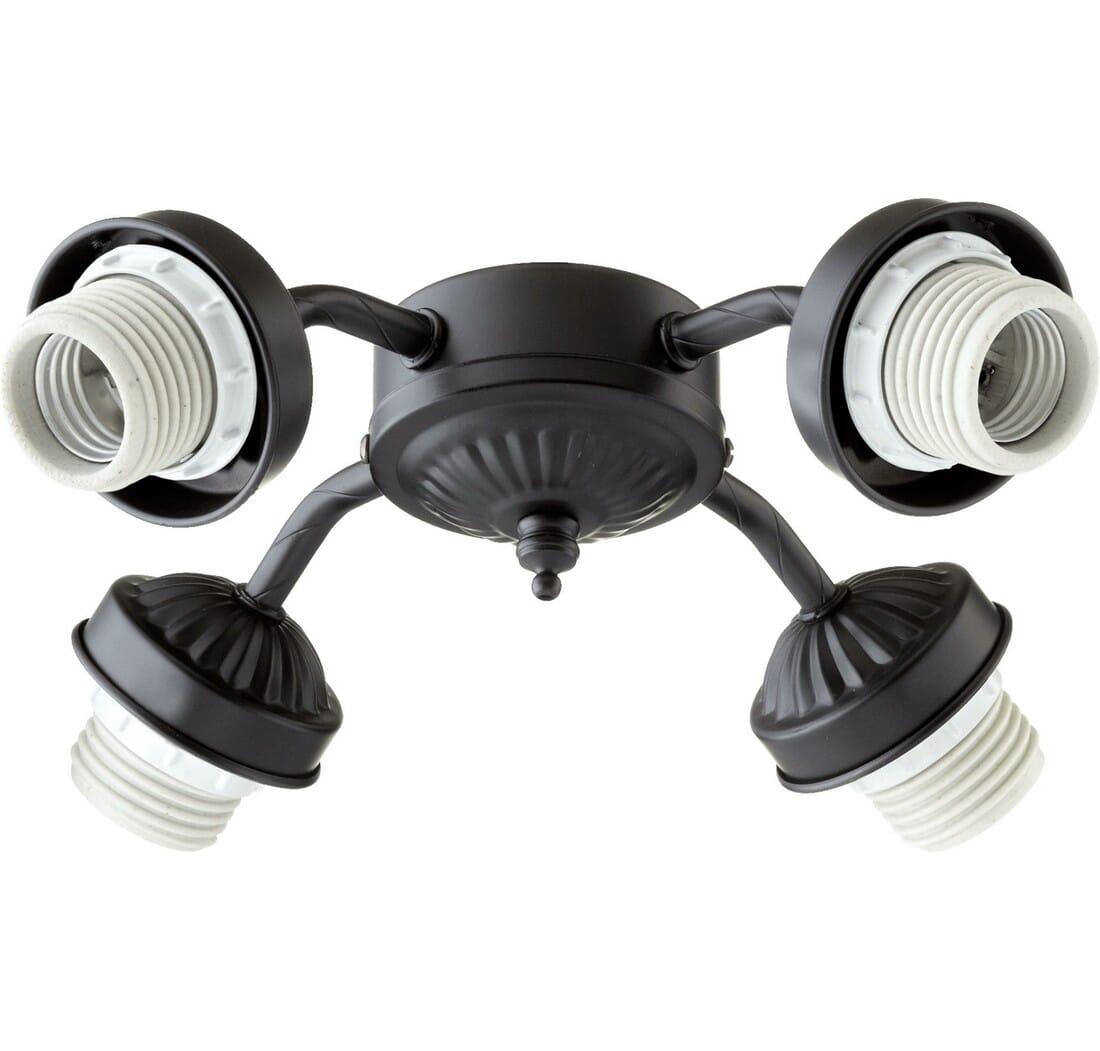 Quorum Â 4-Light 10" Ceiling Fan Light Kit in Matte Black