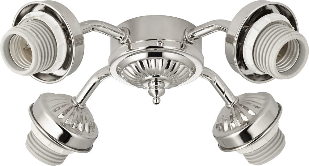 Quorum Traditional 4-Light 10" Ceiling Fan Light Kit in Polished Nickel