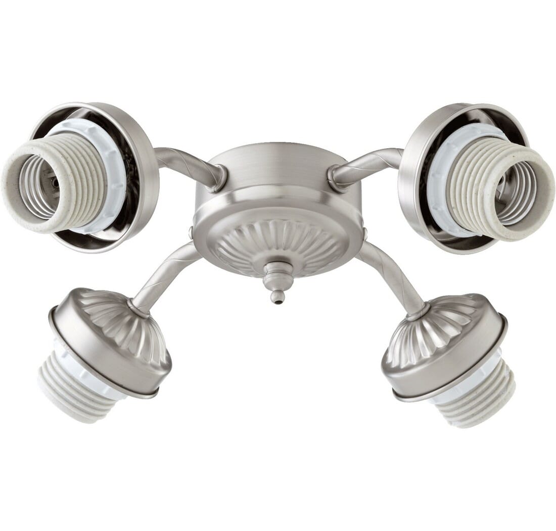 Quorum Â 4-Light 10" Ceiling Fan Light Kit in Satin Nickel