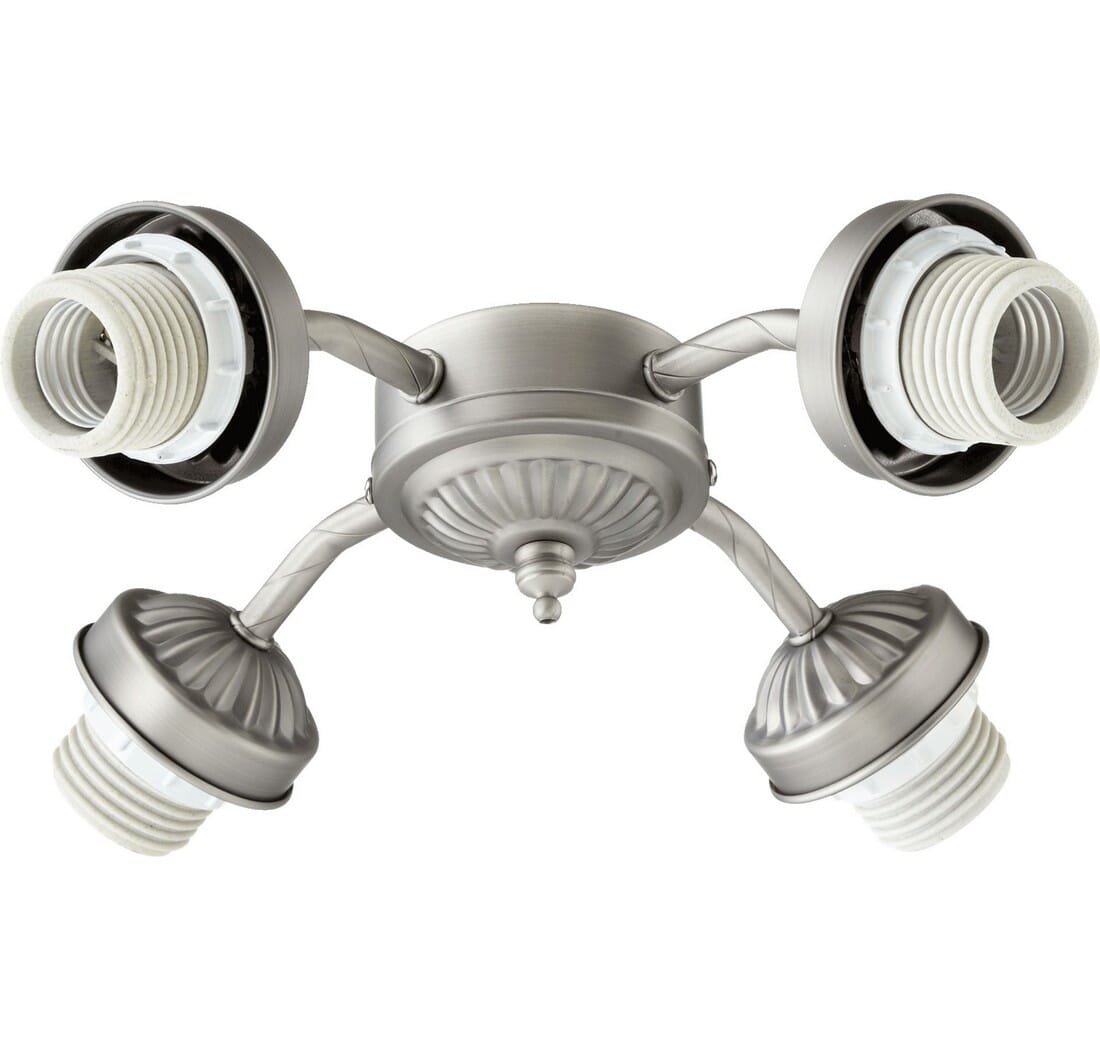 Quorum Â 4-Light 10" Ceiling Fan Light Kit in Antique Silver