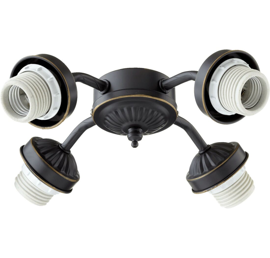 Quorum Â 4-Light 10" Ceiling Fan Light Kit in Old World