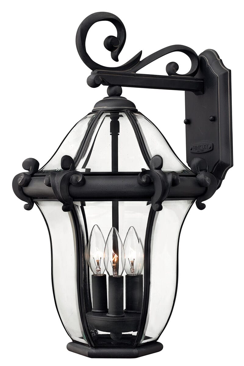 Hinkley San Clemente 3-Light Outdoor Medium Wall Mount in Museum Black