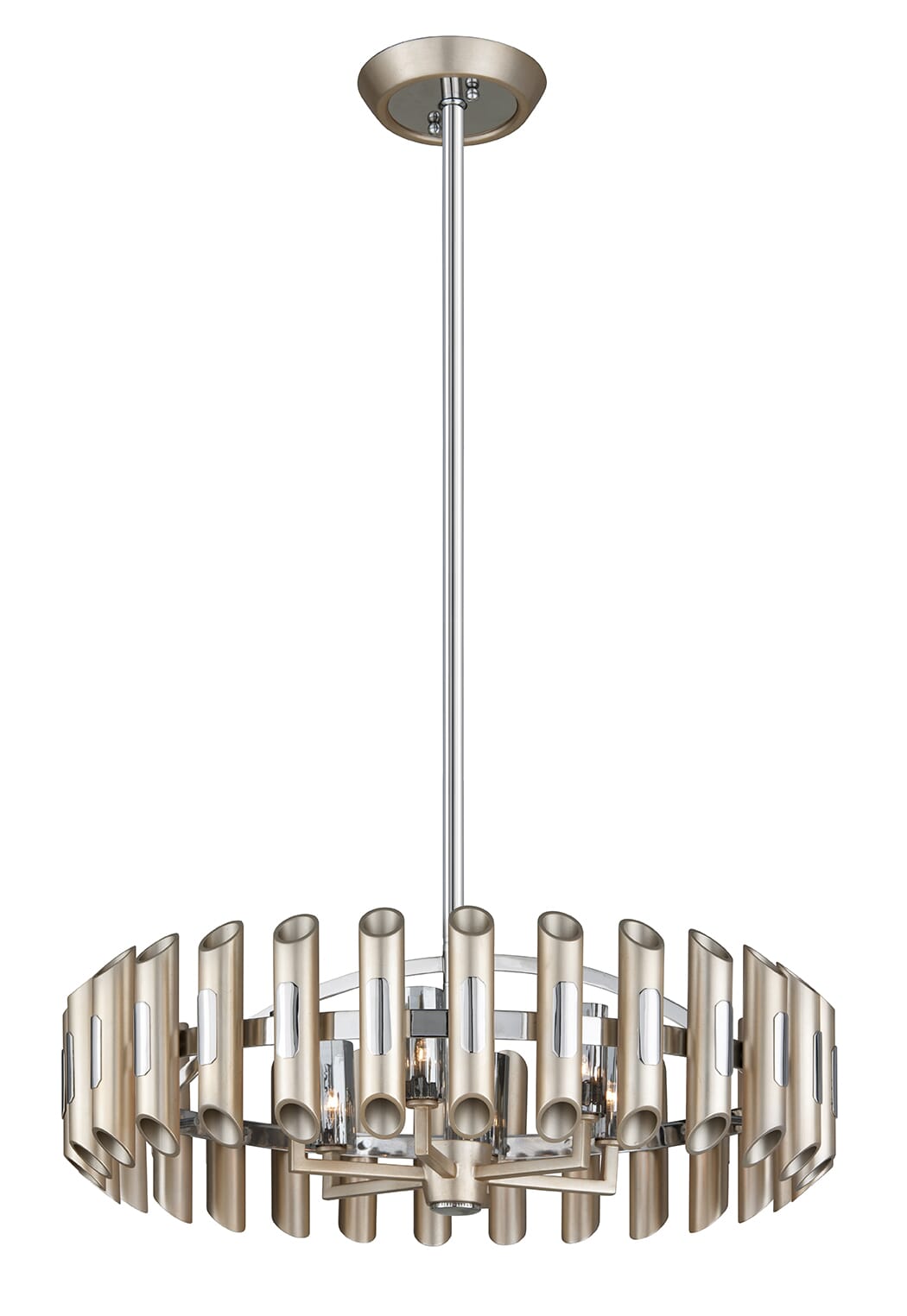 Corbett Arpeggio 6-Light Pendant Light in Antique Silver Leaf Stainless