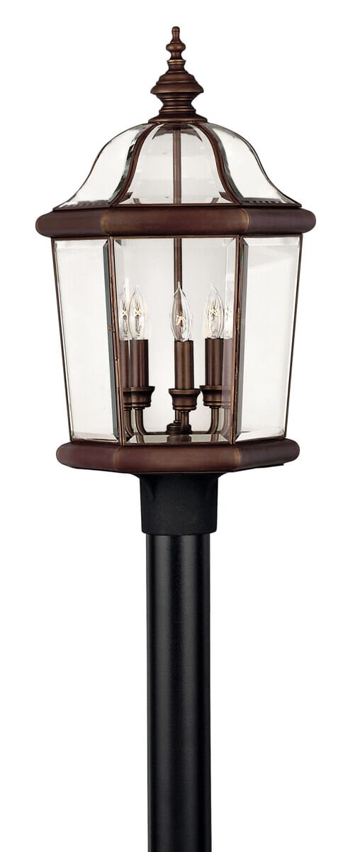 Hinkley Augusta 3-Light Outdoor Post Top Pier Mount in Copper Bronze