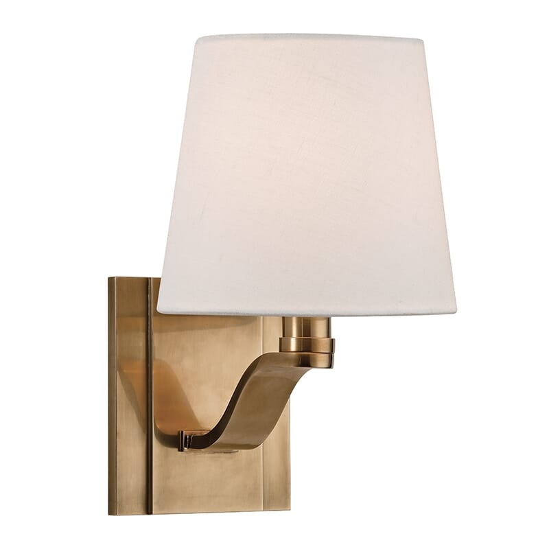 Hudson Valley Clayton 9" Wall Sconce in Aged Brass