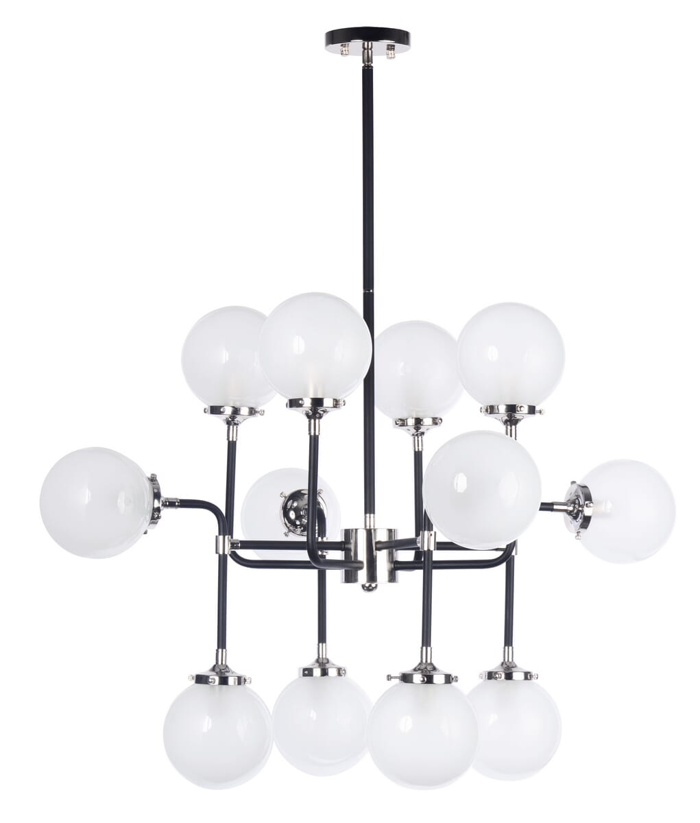 Maxim Lighting Atom 12-Light Pendant in Black and Polished Nickel