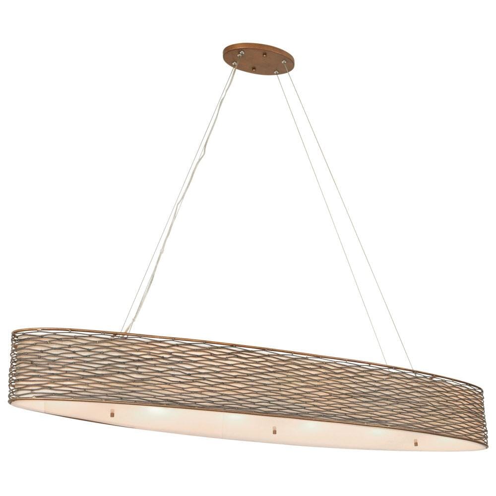 Varaluz Flow 6-Light 48" Linear Pendant in Hammered Ore