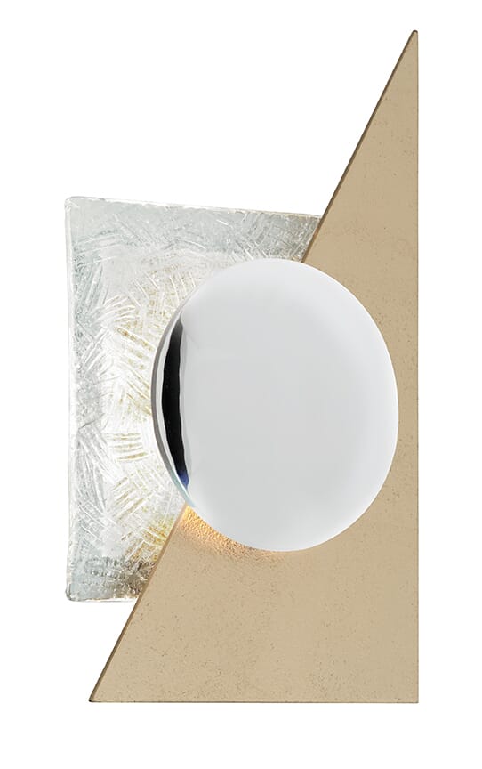 Corbett Spinnaker Wall Sconce in Gold Leaf With Polished Stainless