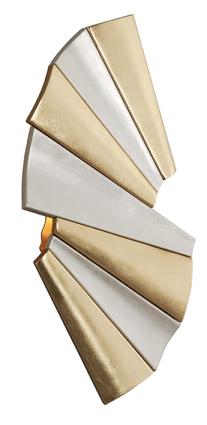 Corbett Taffeta Wall Sconce in Gold And Modern Silver Leaf