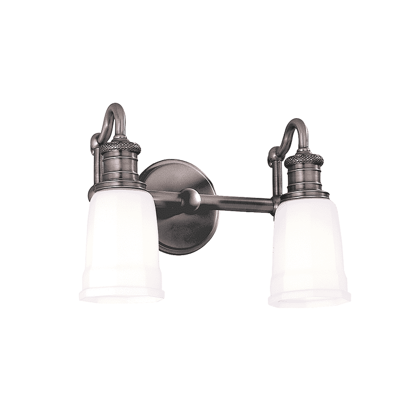 Hudson Valley Bradford 2-Light 14" Bathroom Vanity Light in Antique Nickel