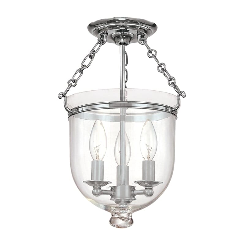 Hudson Valley Hampton 3-Light Ceiling Light in Polished Nickel