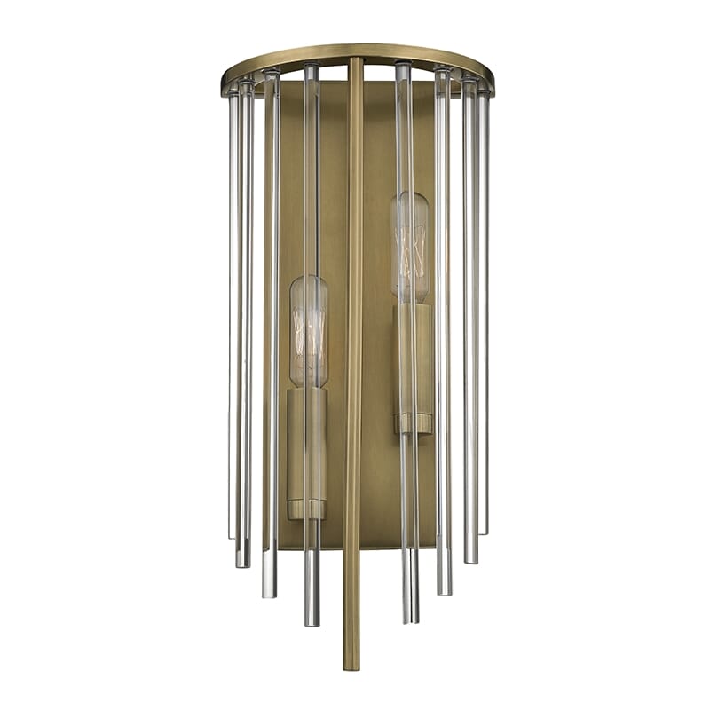 Hudson Valley Lewis 2-Light 15" Wall Sconce in Aged Brass