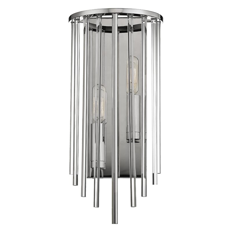 Hudson Valley Lewis 2-Light 15" Wall Sconce in Polished Nickel