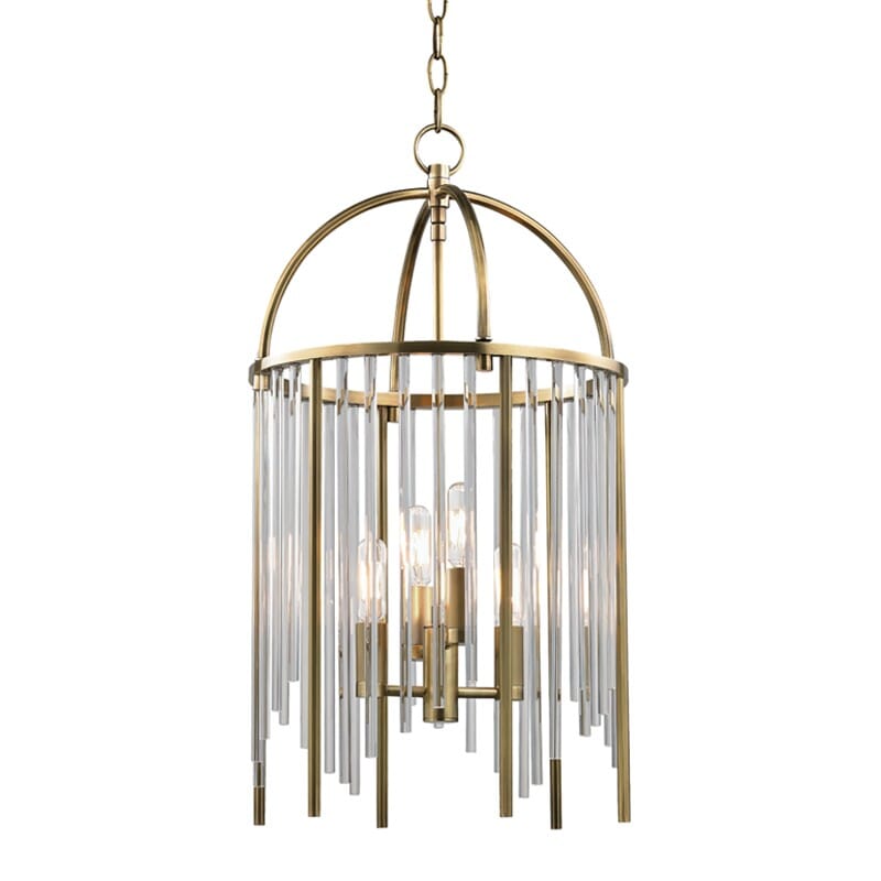 Hudson Valley Lewis 4-Light 24" Pendant Light in Aged Brass