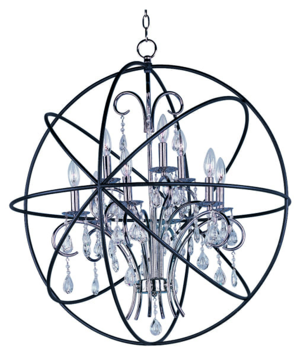 Maxim Orbit 9-Light Chandelier in Anthracite