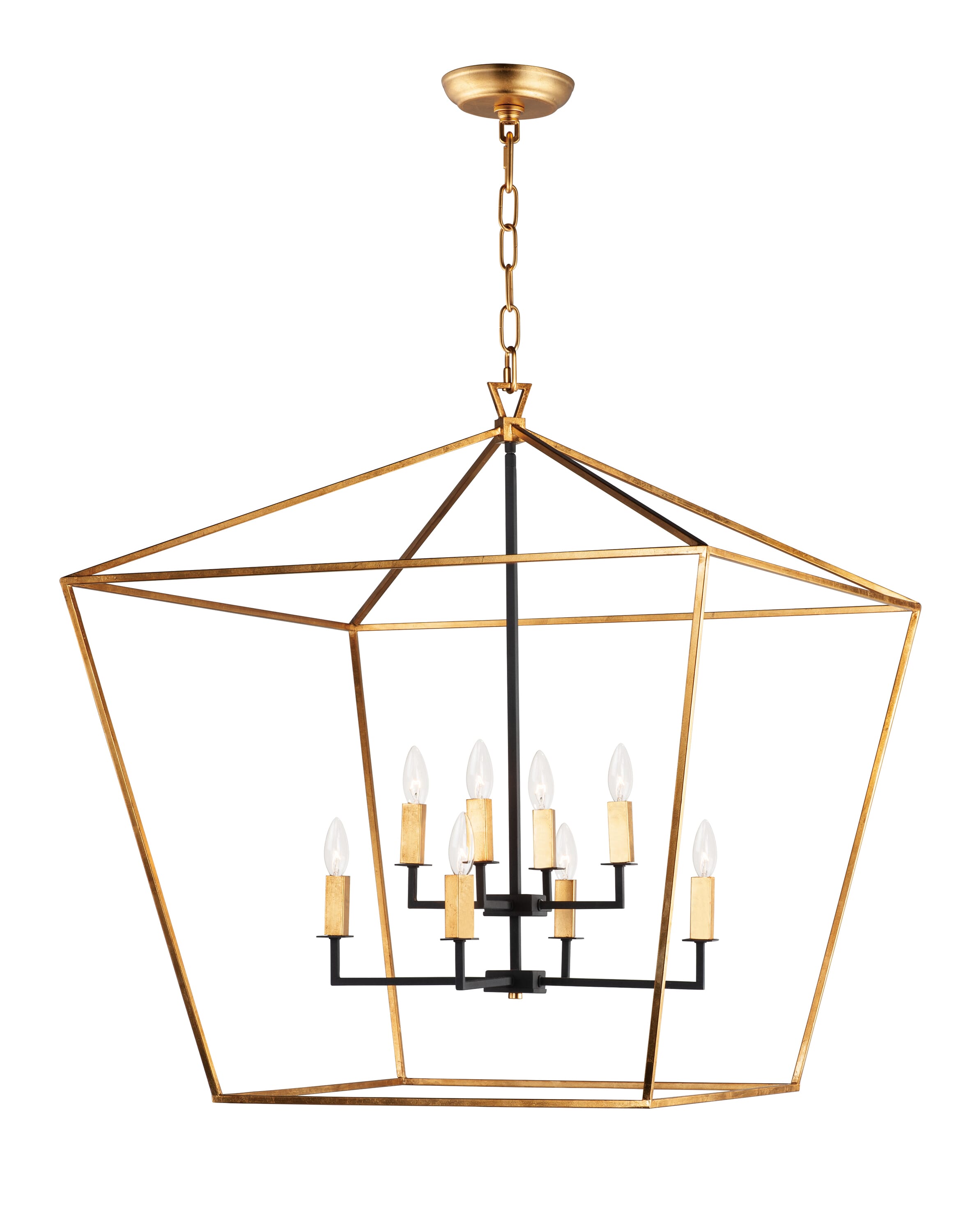 Maxim Lighting Abode 35.75" 8-Light Multi-Tier Chandelier in Gold Leaf/Textured Black