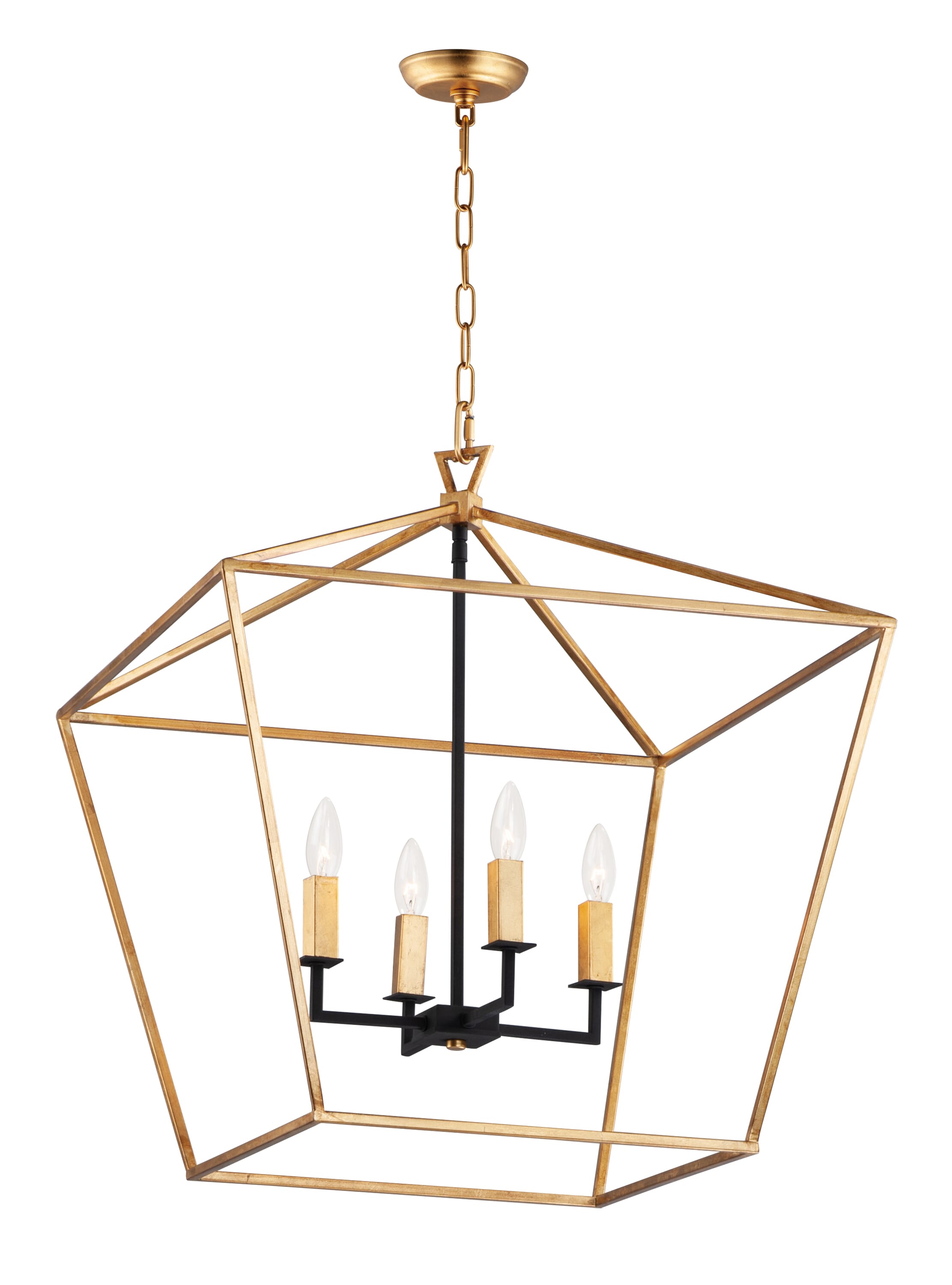 Maxim Lighting Abode 27.75" 4-Light Chandelier in Gold Leaf/Textured Black