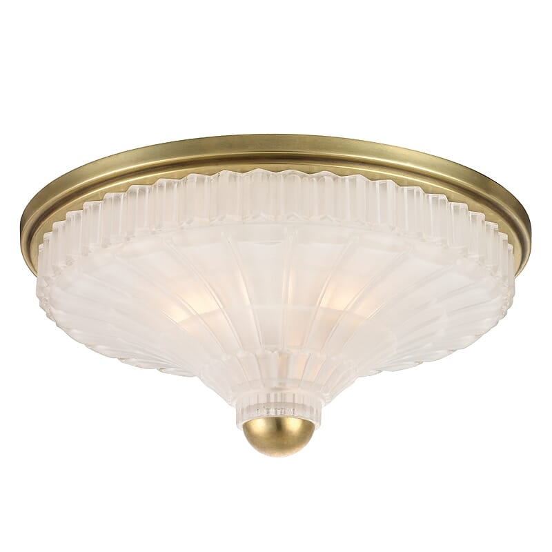 Hudson Valley Paris 3-Light 17" Ceiling Light in Aged Brass