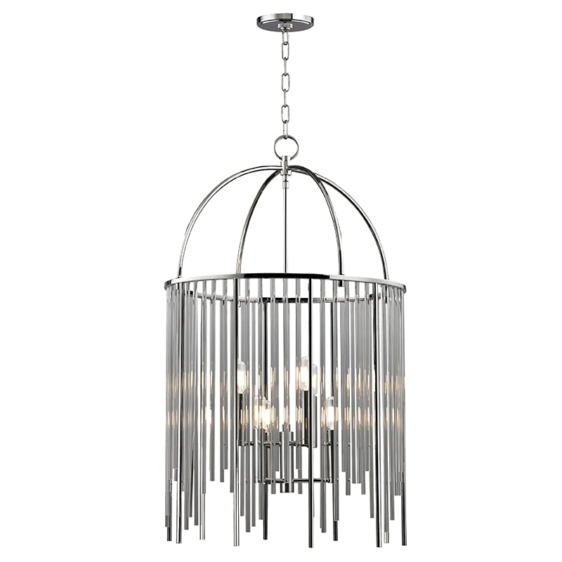 Hudson Valley Lewis 6-Light Chandelier in Polished Nickel