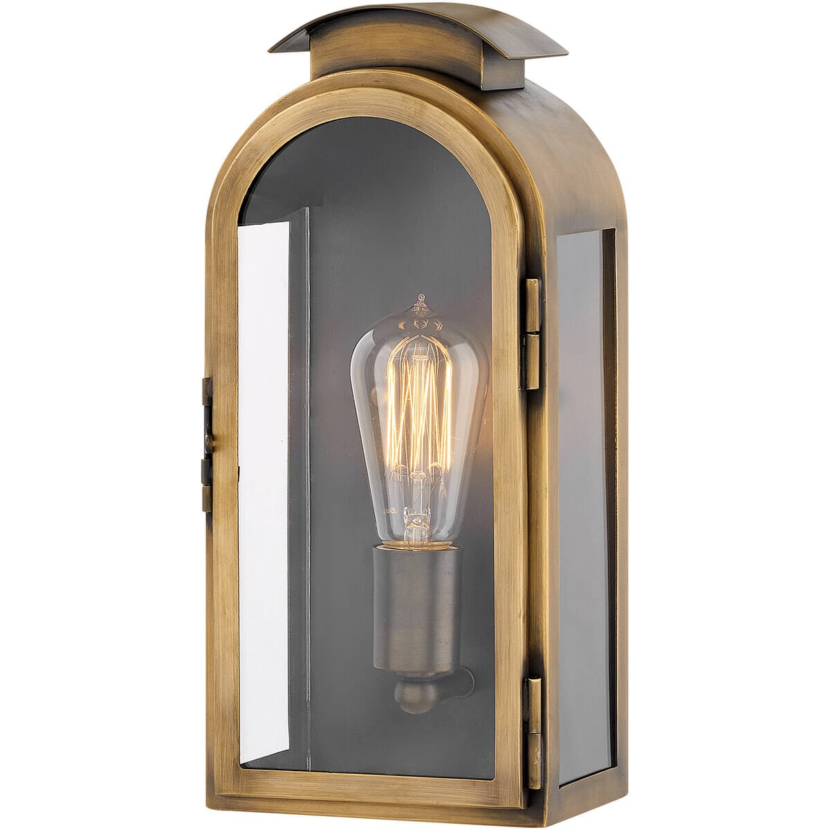 Hinkley Rowley 1-Light Outdoor Small Wall Mount in Light Antique Brass