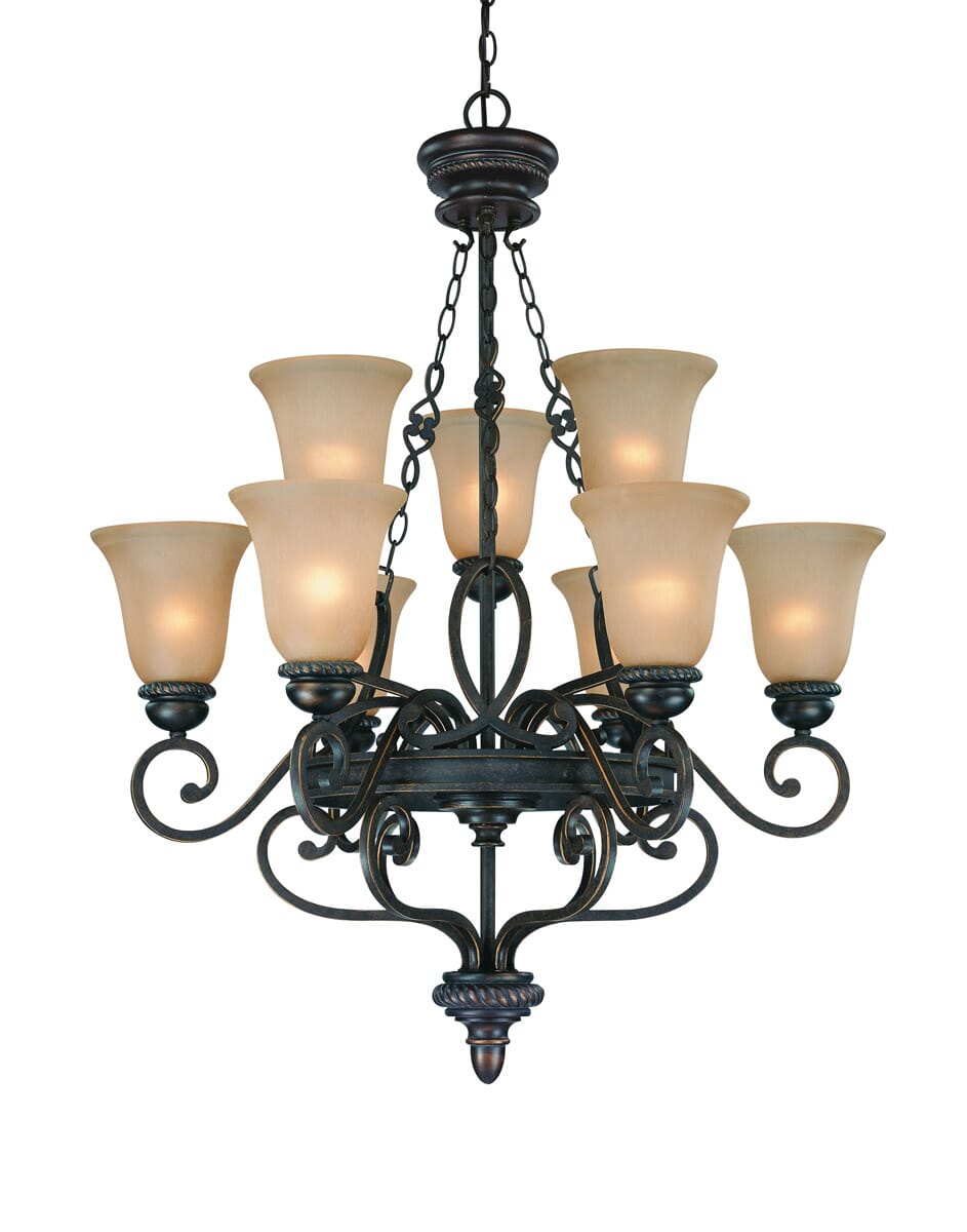 Craftmade Highland Place 9-Light Traditional Chandelier in Mocha Bronze