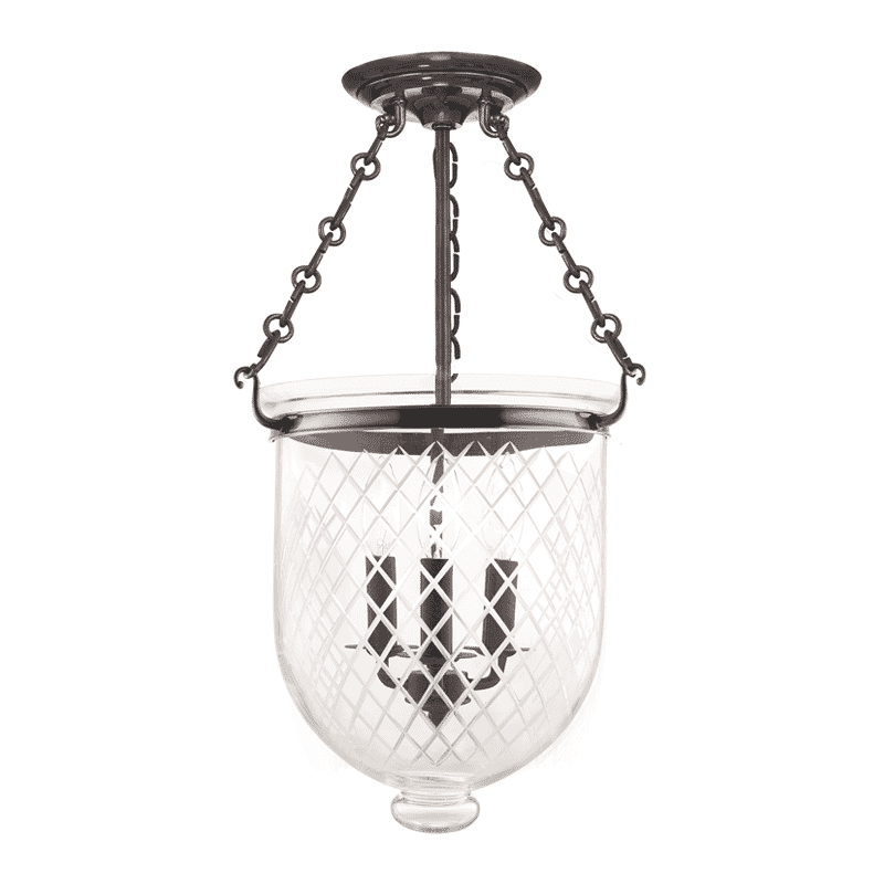 Hudson Valley Hampton 3-Light Ceiling Light in Historical Nickel