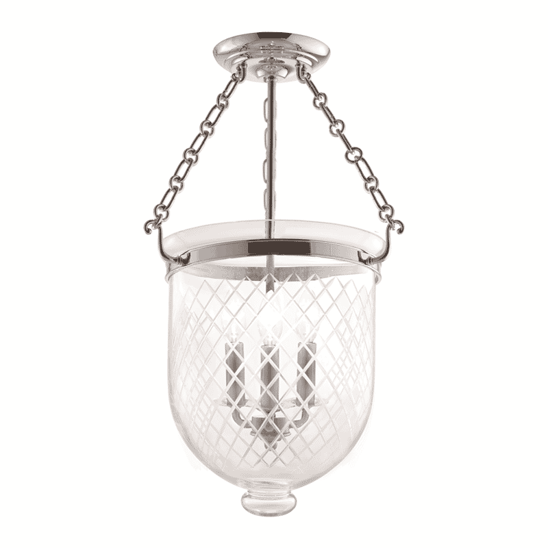 Hudson Valley Hampton 3-Light Ceiling Light in Polished Nickel
