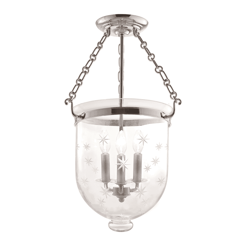 Hudson Valley Hampton 3-Light Ceiling Light in Polished Nickel