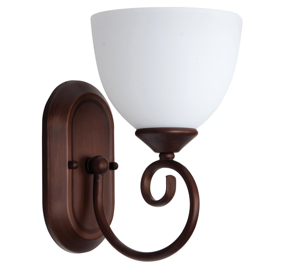 Craftmade Raleigh 10.5" White Frosted Wall Sconce in Old Bronze