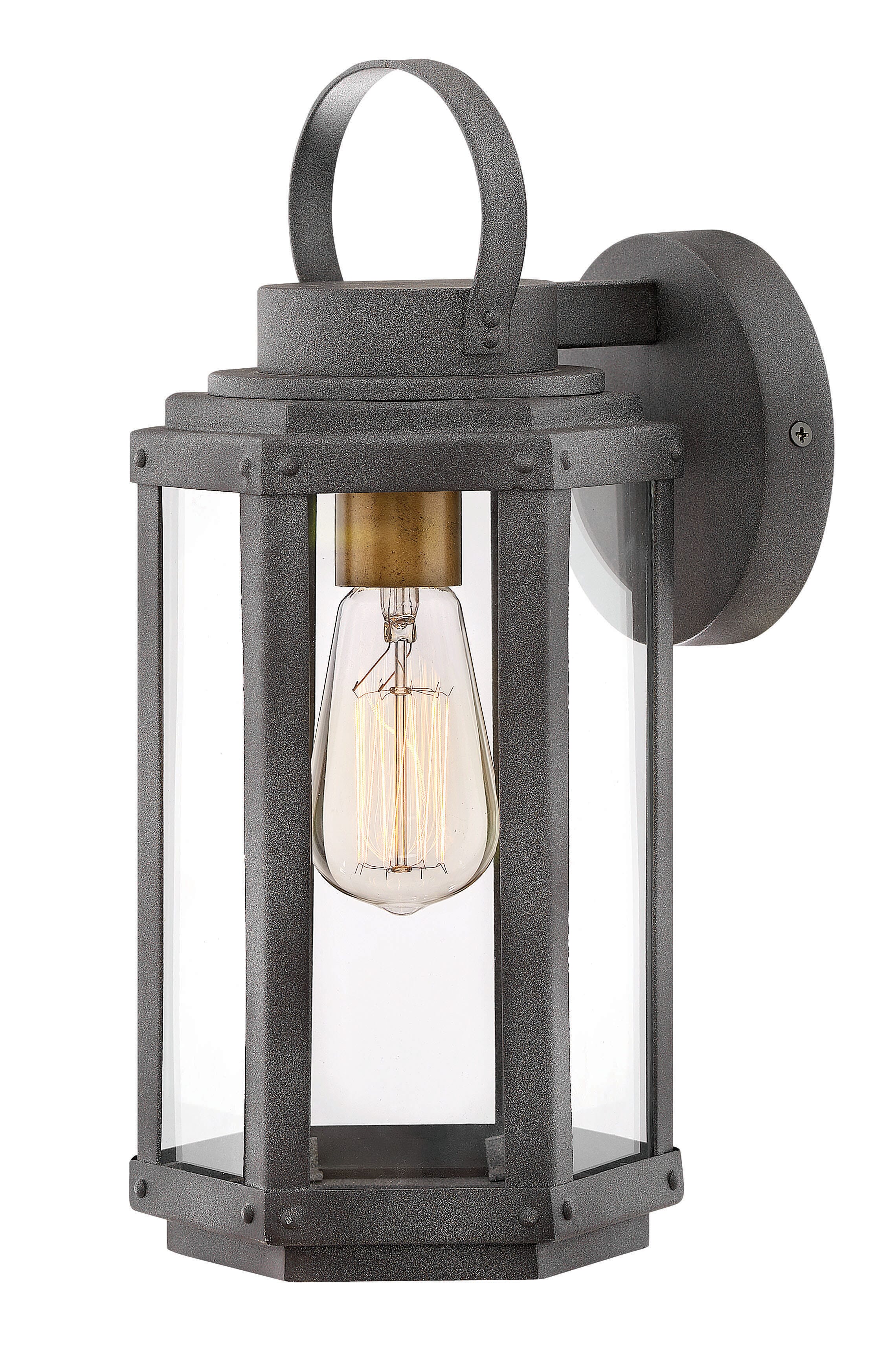 Hinkley Danbury 14" Outdoor Wall Light in Aged Zinc