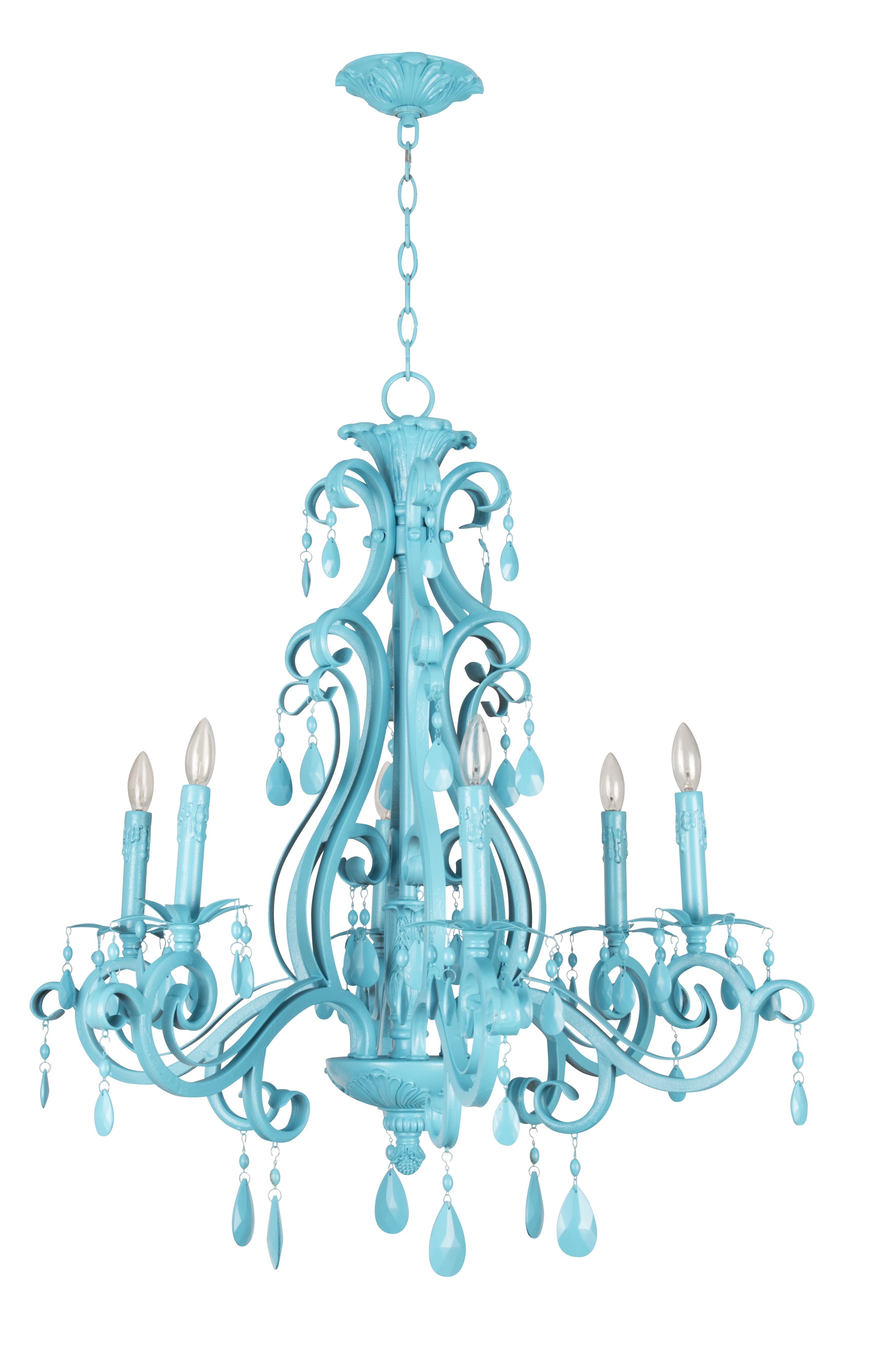 Craftmade Englewood 6-Light Traditional Chandelier in Turquoise