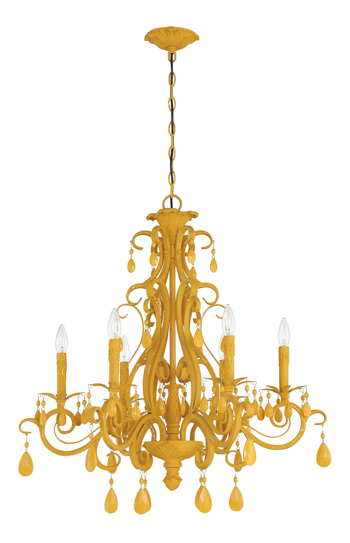 Craftmade Englewood 6-Light Traditional Chandelier in Tourmaline Yellow