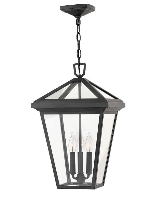 Hinkley Alford Place 3-Light 10" Outdoor Hanging Light in Museum Black