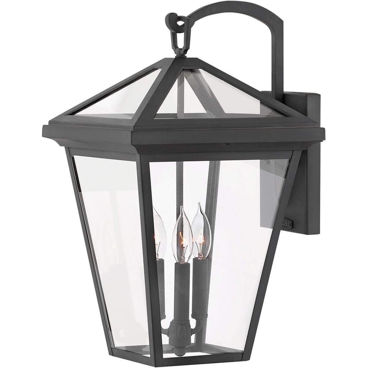 Hinkley Alford Place 3-Light Outdoor Large Wall Mount in Museum Black