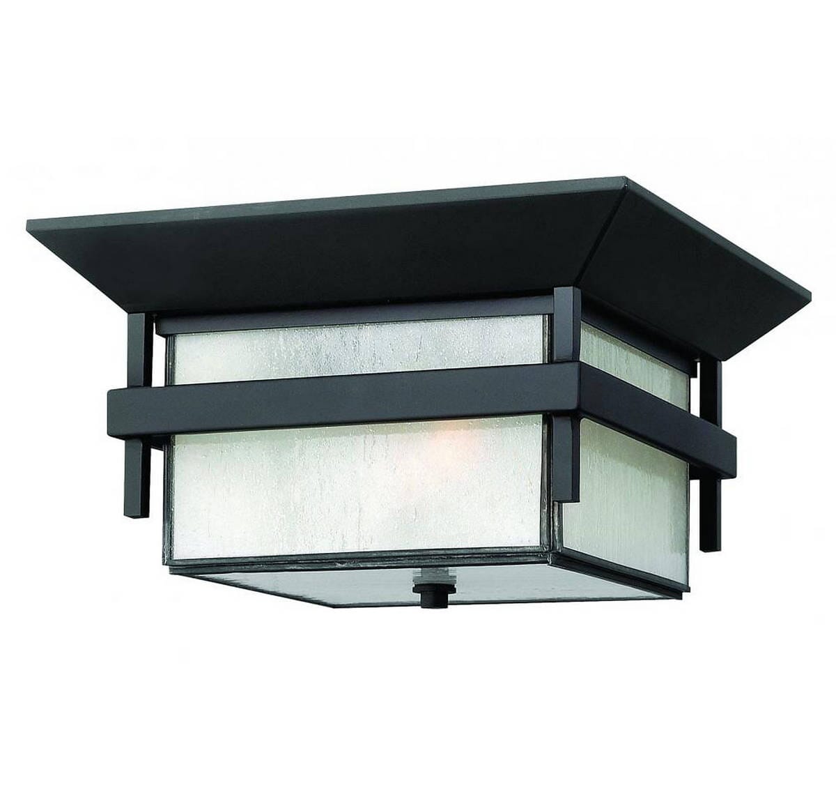 Hinkley Harbor 1-Light LED Outdoor Ceiling Light in Satin Black