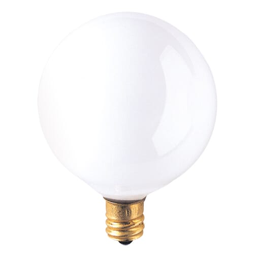 Bulbrite Incandescent G16.5 Candelabra 25W Dimmable Light Bulb in White - 40pack