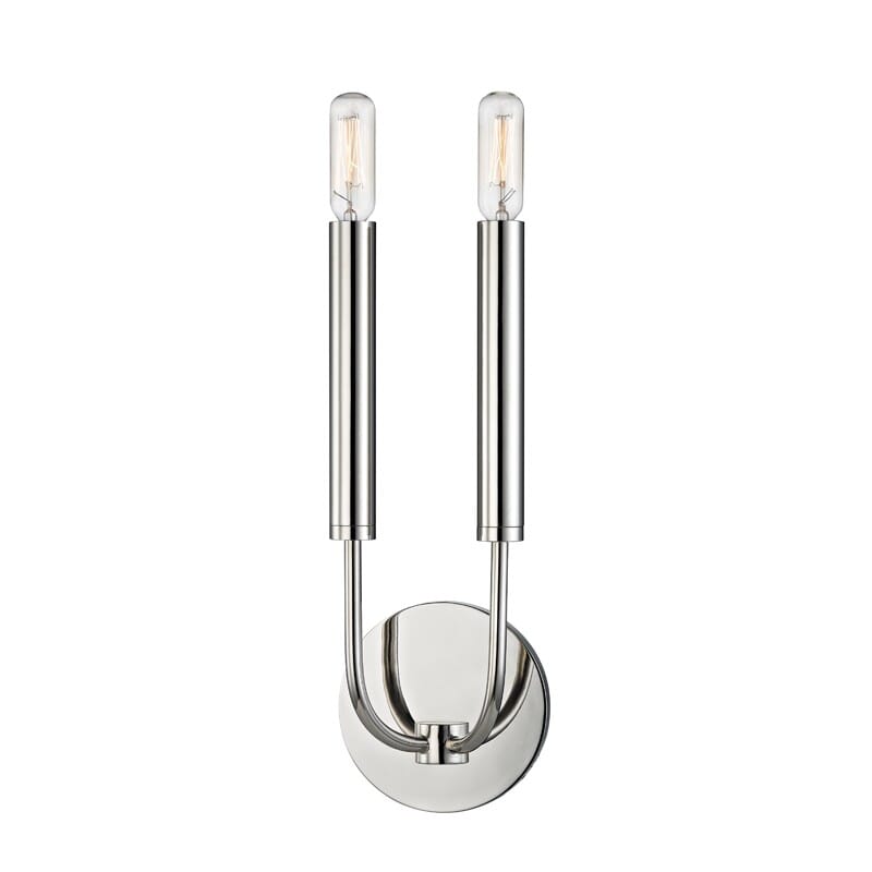 Hudson Valley Gideon 2-Light 16" Wall Sconce in Polished Nickel