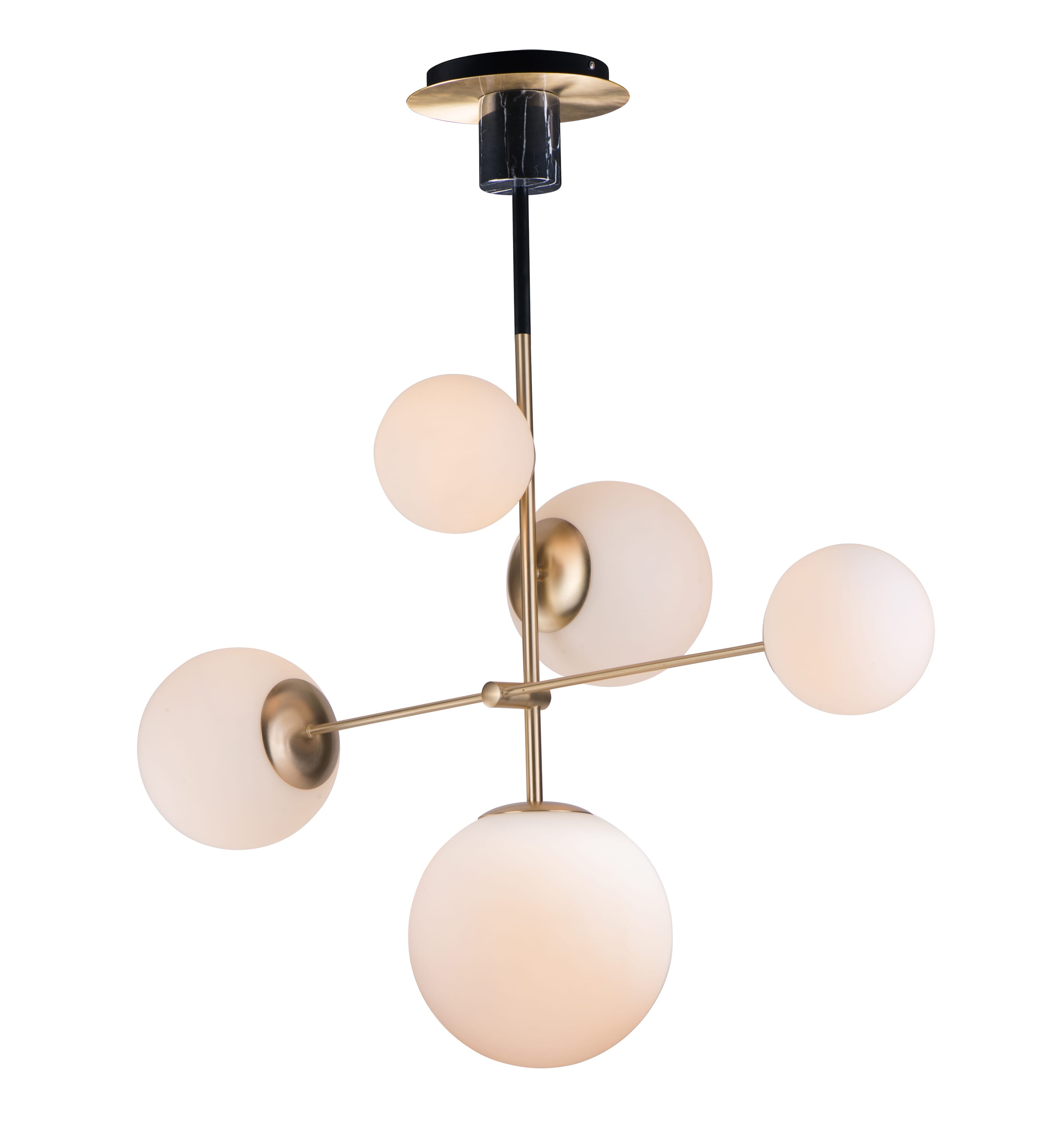 Maxim Vesper 5-Light Pendant Light in Satin Brass and Black